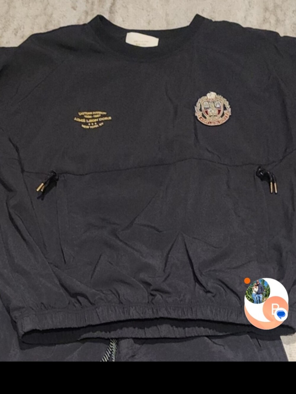 Aime Leon Dore Black Tracksuit Pullover with Embroidered Logos